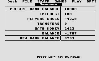 Football 88 atari screenshot