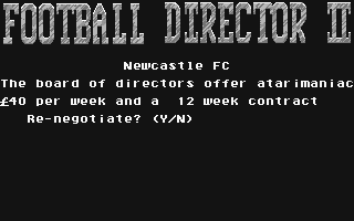 Football Director II atari screenshot
