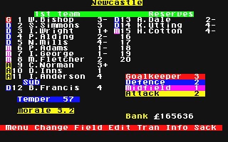 Football Director II atari screenshot