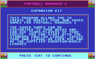 Football Manager II + Expansion Kit atari screenshot
