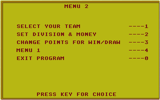Football Manager II + Expansion Kit atari screenshot