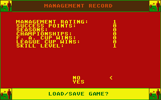 Football Manager II atari screenshot