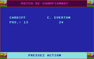 Football Manager II atari screenshot