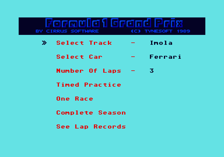 Formula 1 Grand Prix atari screenshot