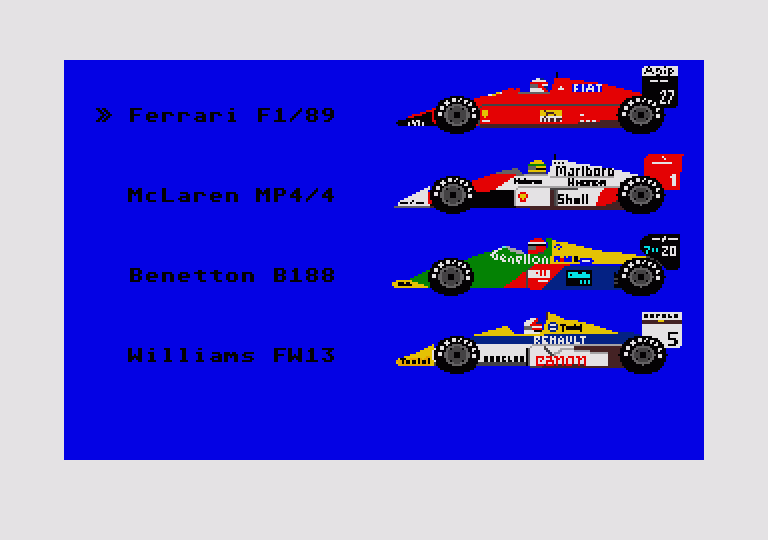 Formula 1 Grand Prix atari screenshot