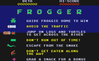Frogger atari screenshot