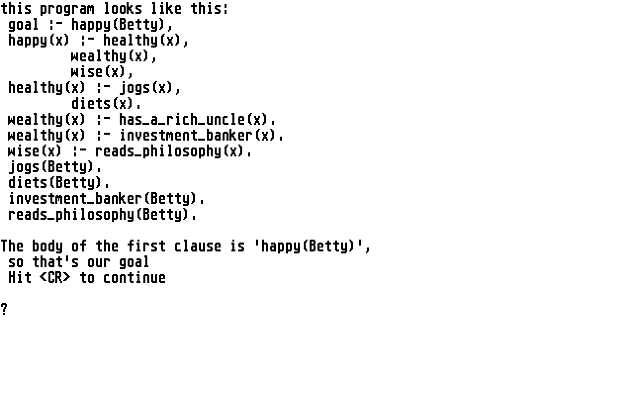 G-Prolog atari screenshot