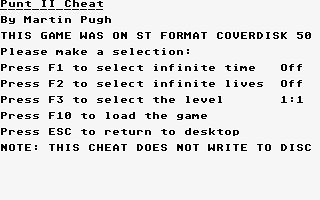 Game Cheats atari screenshot