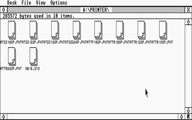 GDOS Fonts and Drivers for Star Micronics NB-15 atari screenshot