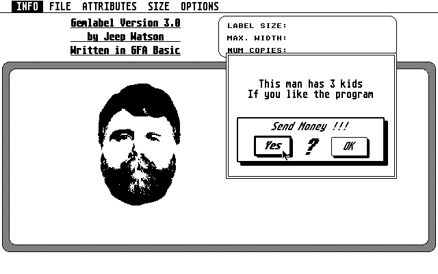 GEMLabel atari screenshot