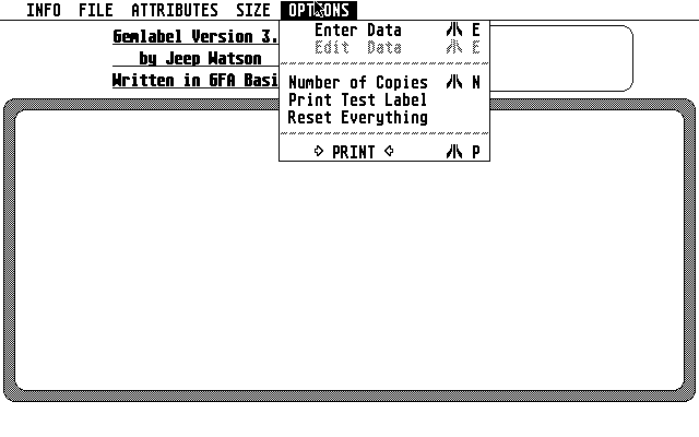GEMLabel atari screenshot