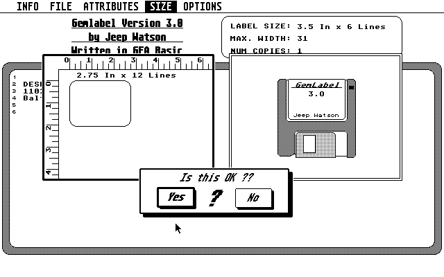 GEMLabel atari screenshot