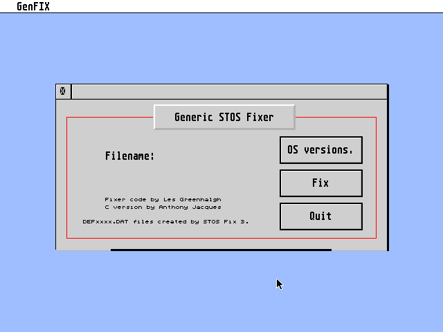 Generic STOS Fixer atari screenshot