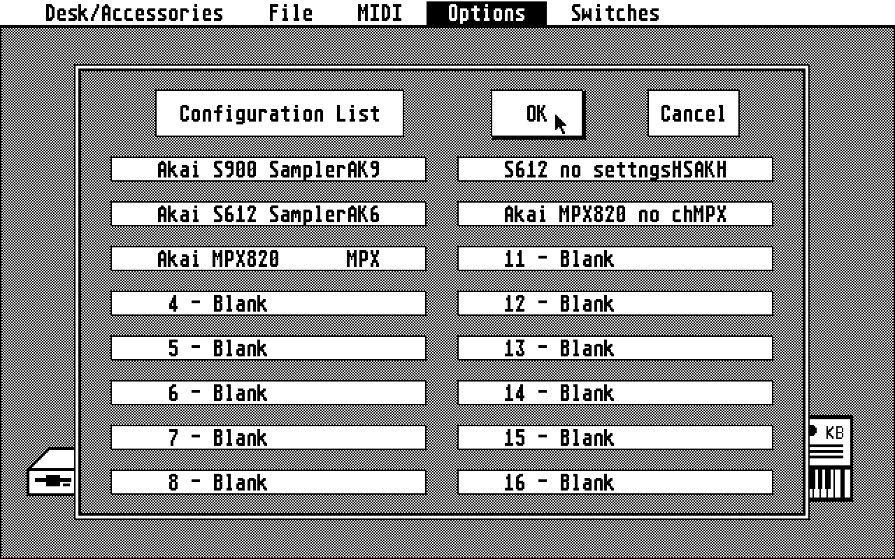 GenPatch ST MIDI Librarian atari screenshot
