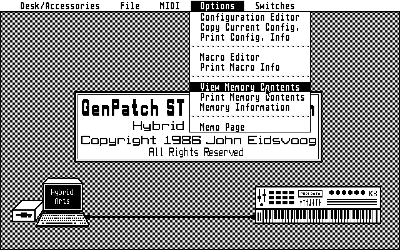 GenPatch ST MIDI Librarian atari screenshot
