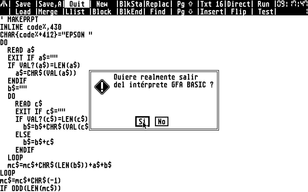 GFA BASIC atari screenshot