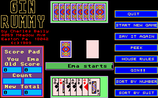 Gin Rummy atari screenshot