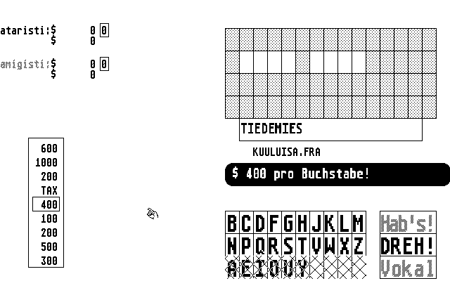 Glücksrad ST atari screenshot