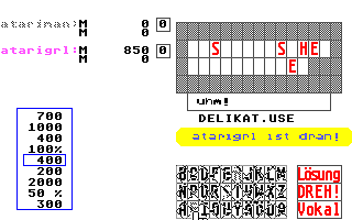 Glücksrad ST atari screenshot