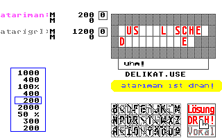 Glücksrad ST atari screenshot