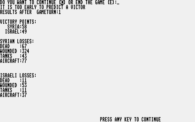 Golan Front - The 1973 Arab / Israeli War in the North atari screenshot