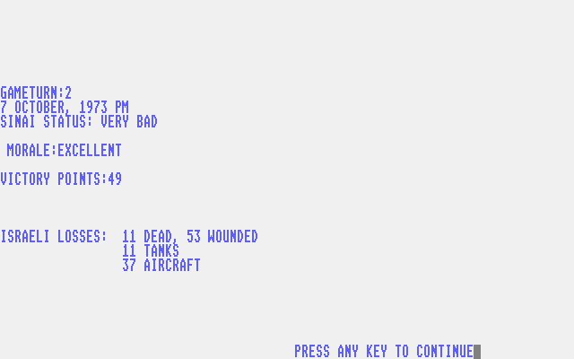 Golan Front - The 1973 Arab / Israeli War in the North atari screenshot