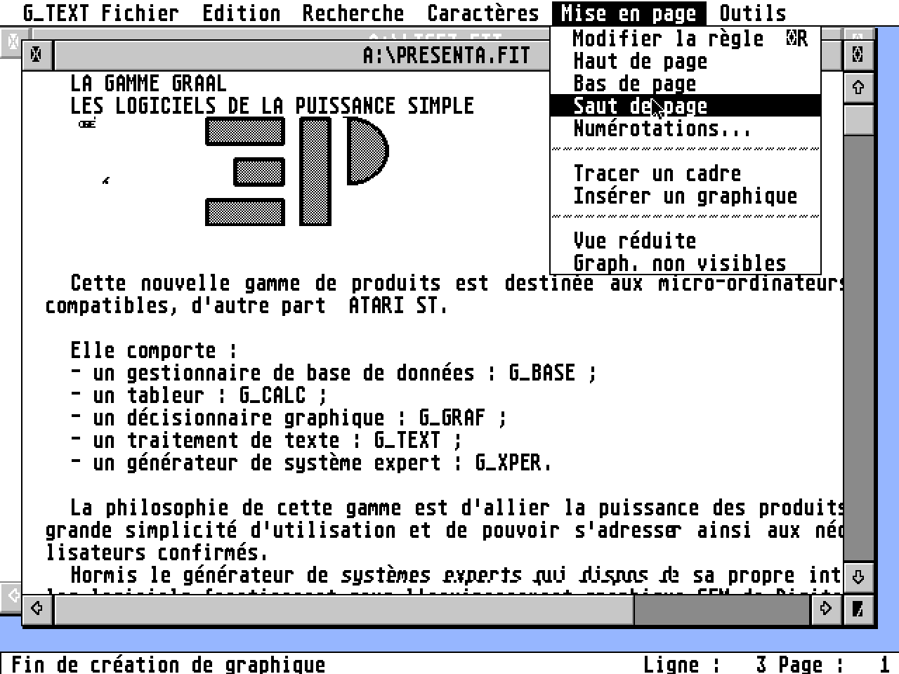 Graal Text atari screenshot