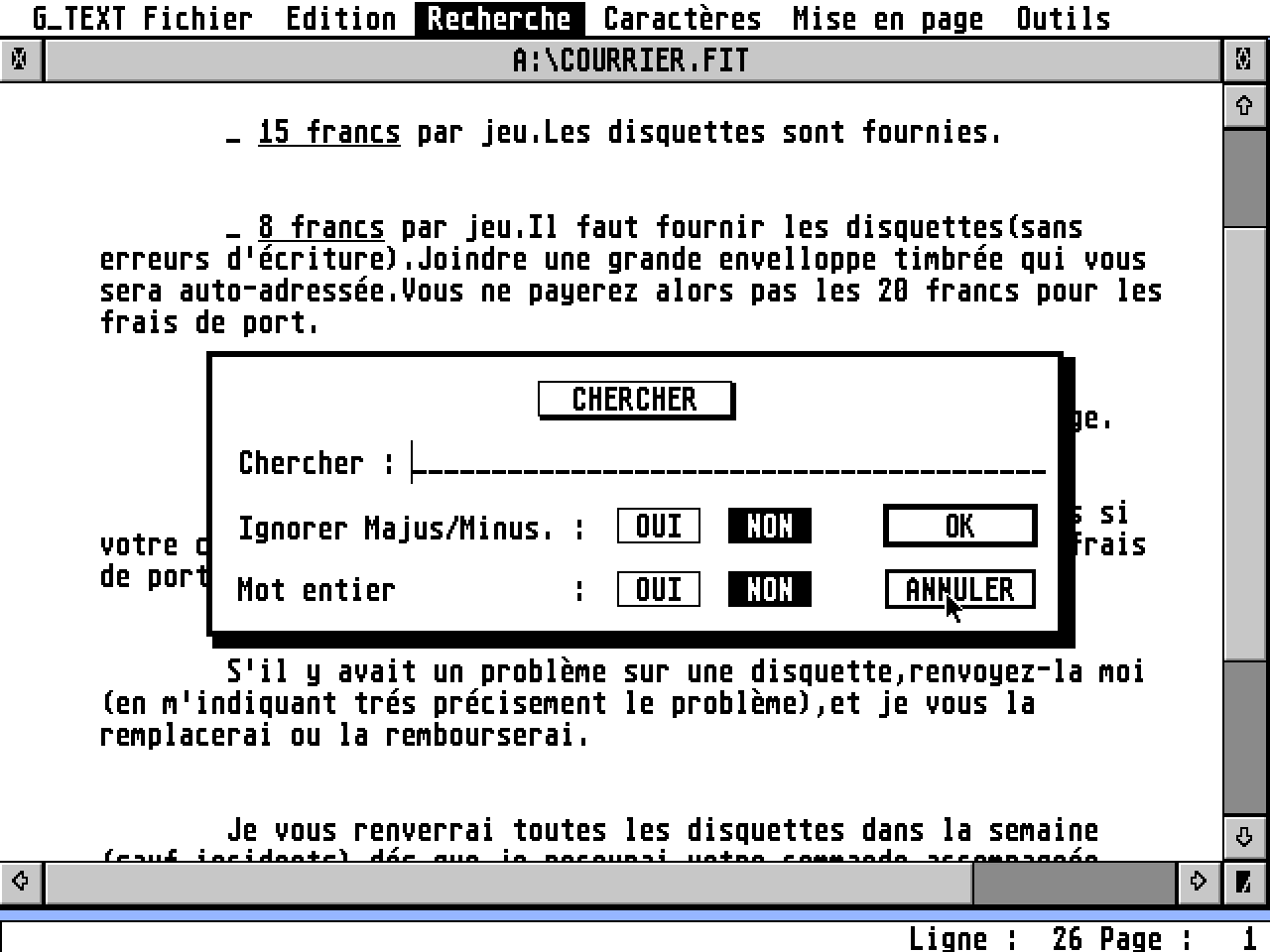 Graal Text atari screenshot