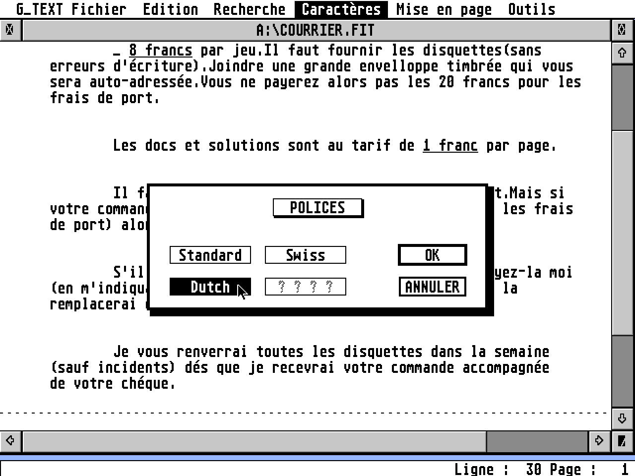 Graal Text atari screenshot