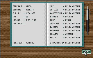 Graham Taylor's Soccer Challenge atari screenshot