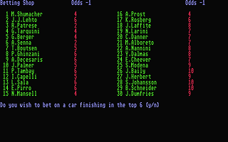 Grand Prix Manager atari screenshot
