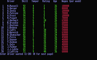 Grand Prix Manager atari screenshot