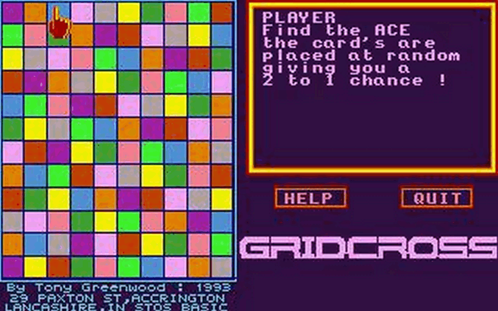 Gridcross atari screenshot