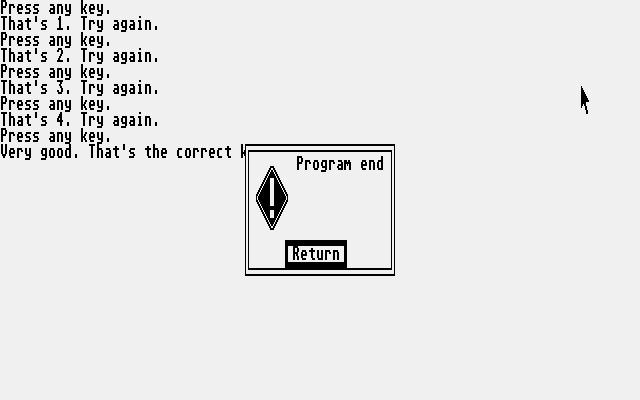 Guesskey atari screenshot