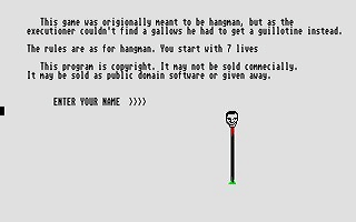 Guillotine Man atari screenshot