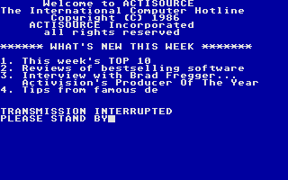 Hacker II - The Doomsday Papers atari screenshot