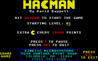 Hacman atari screenshot