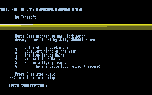 Hagar Music Compilation atari screenshot