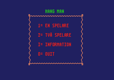 Hang Man atari screenshot