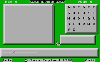 Hang Man atari screenshot