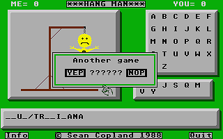 Hang Man atari screenshot