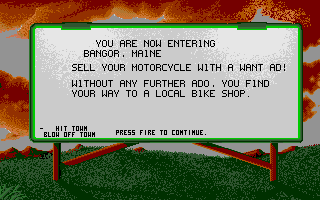 Harley Davidson - The Road to Sturgis atari screenshot