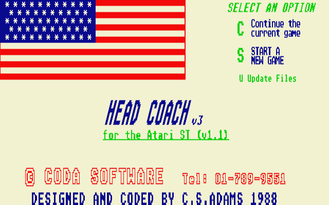 Head Coach atari screenshot