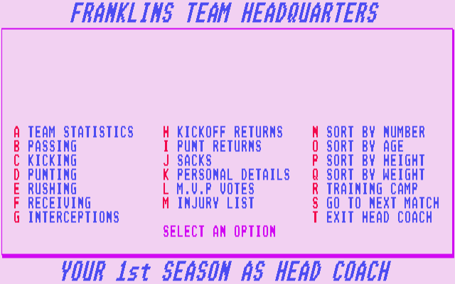 Head Coach atari screenshot