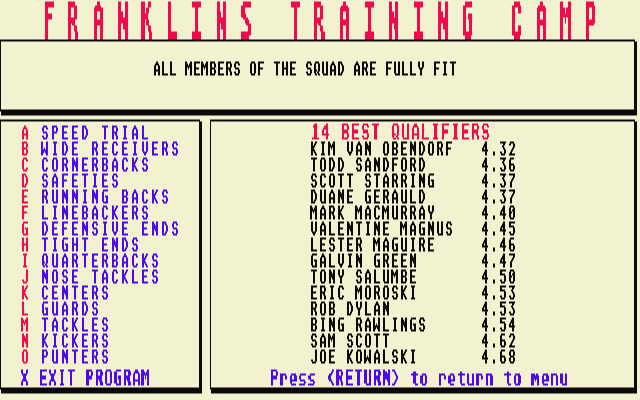Head Coach atari screenshot