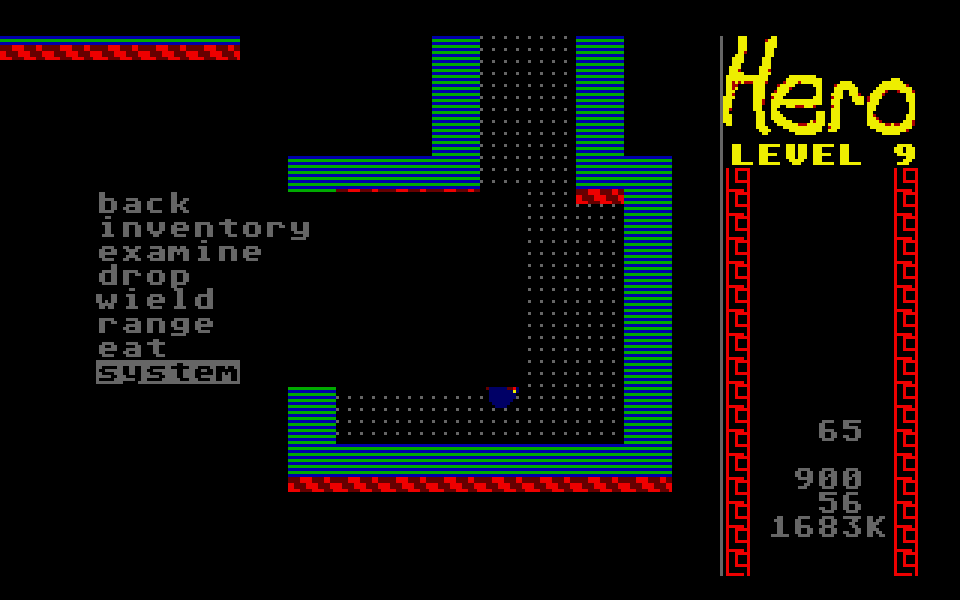 Hero atari screenshot