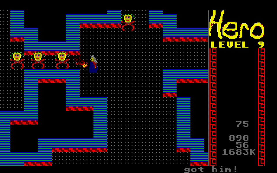 Hero atari screenshot