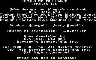 Heroes of the Lance atari screenshot