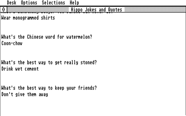 Hippo's Outrageous Jokes & Quotes atari screenshot