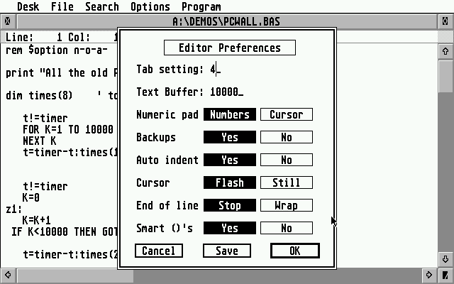 HiSoft BASIC atari screenshot